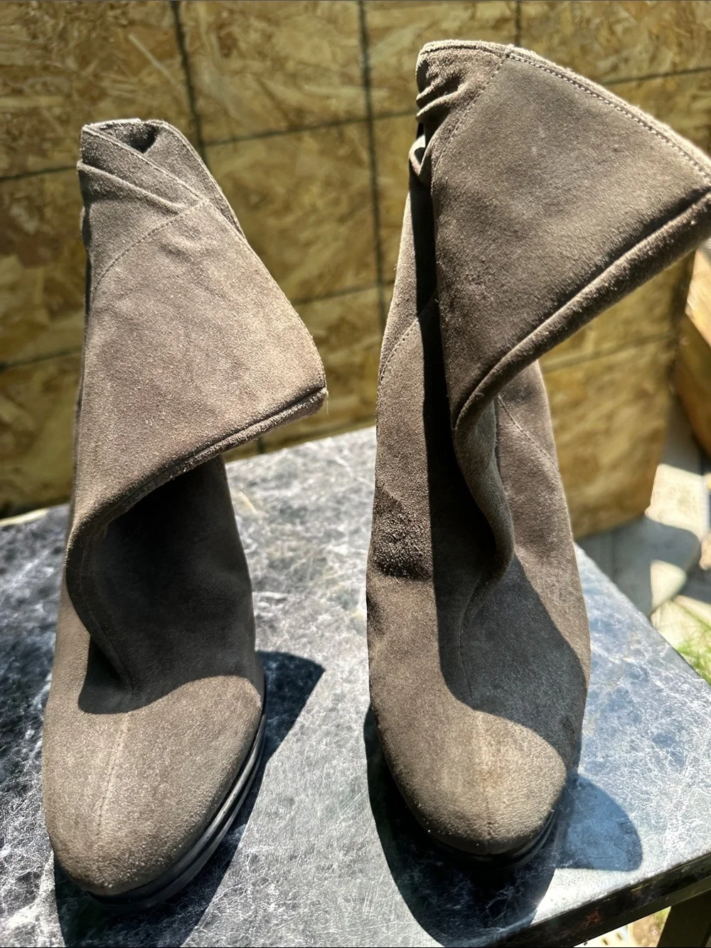 Michael Kors Fold-Over Suede Ankle Boots - Brown